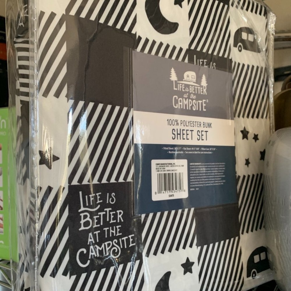 RV bed sheets Black and white buffalo Twin bunk - Picture 2 of 5
